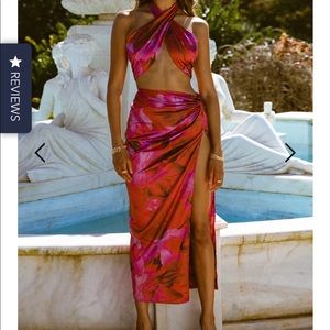 RUNAWAY SCARLETT SKIRT AND TOP- PINK FLORAL